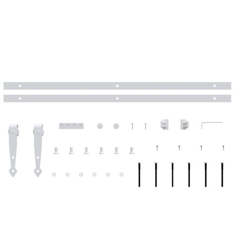 Ophangset voor minischuifdeur 122 cm koolstofstaal wit 4