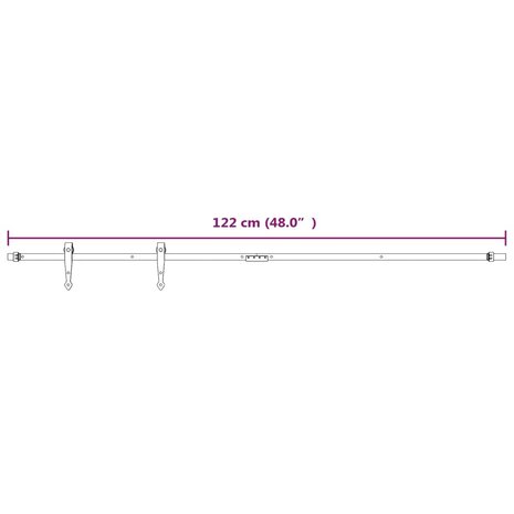 Ophangset voor minischuifdeur 122 cm koolstofstaal wit 6