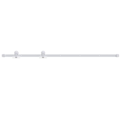 Beslagset voor schuifdeur 183 cm staal wit 2