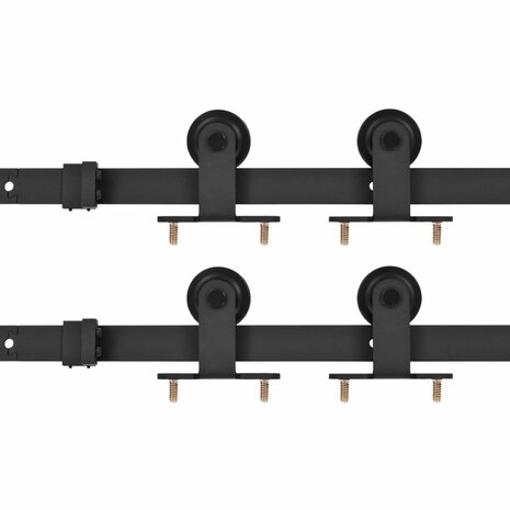 Beslagsets voor schuifdeur 2 st 183 cm staal zwart 2
