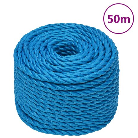 Werktouw 14 mm 50 m polypropeen blauw 1