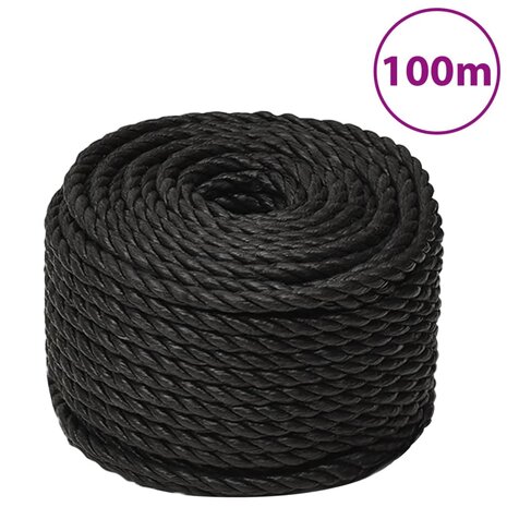 Werktouw 10 mm 100 m polypropeen zwart 1