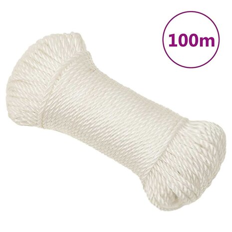 Werktouw 6 mm 100 m polypropeen wit 1