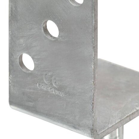 Grondankers 6 st 8x6x30 cm gegalvaniseerd staal zilverkleurig 6