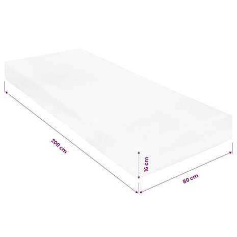 Matras 7 Zone 16 cm PU-schuim H2 H3 80x200 cm 10