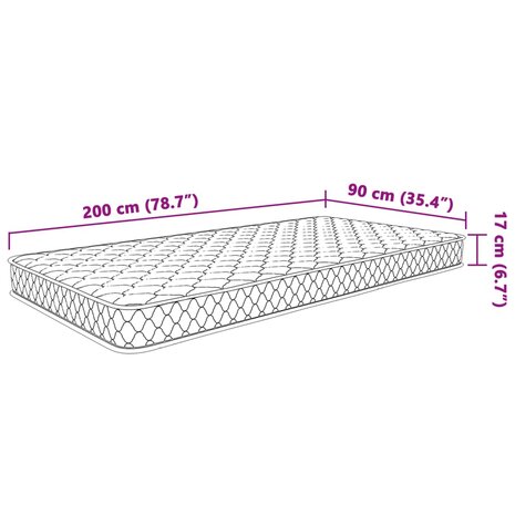 Matras traagschuim 200x90x17 cm Zacht 7