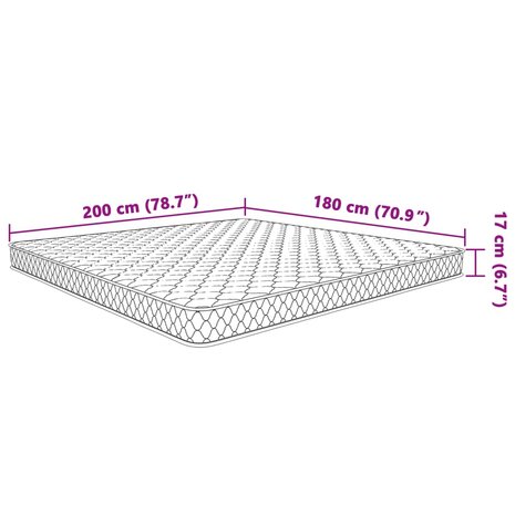 Matras 200x180x17 cm Zacht traagschuim 7