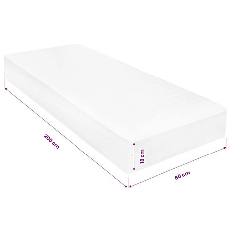 Matras 18 cm visco-traagschuim 80x200 cm H2 11