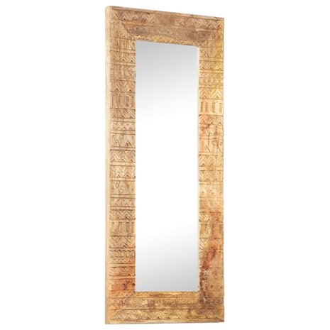 Spiegel handgesneden 110x50x2,5 cm massief mangohout 8