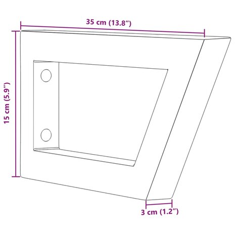 Wandbeugels voor wasbak 2 st trapezium staal wit 9