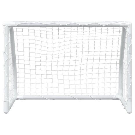 Kindervoetbaldoelen 2 st met bal 64x35x48 cm metaal wit 5