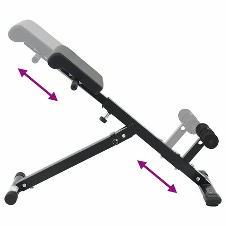 Hyperextension Bank Zwart 100,5 x 70 x 78 cm Gepoedercoat staal 8