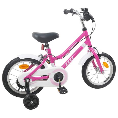 Kinderfiets 14 Inch voor 3-5 jaar oud Roze Wit 3