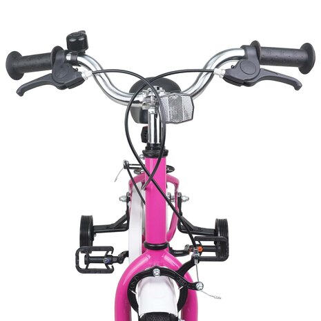 Kinderfiets 14 Inch voor 3-5 jaar oud Roze Wit 5