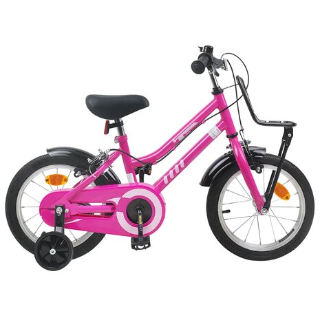 Kinderfiets 14 Inch voor 3-5 jaar oud Roze en Zwart 1