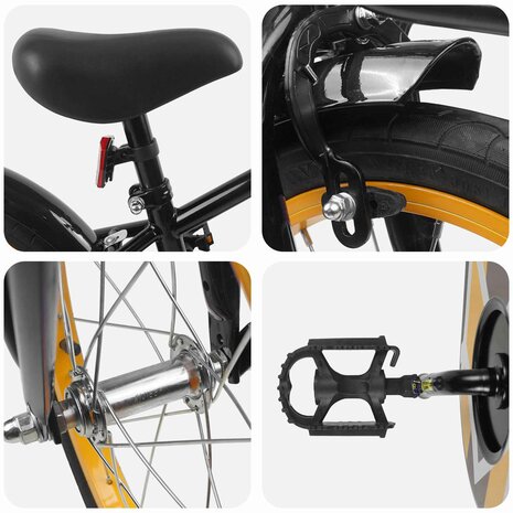 Kinderfiets 16 Inch voor 4-6 jaar oud Zwart 4