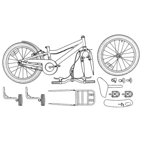 Kinderfiets 16 Inch voor 4-6 jaar oud Zwart 8