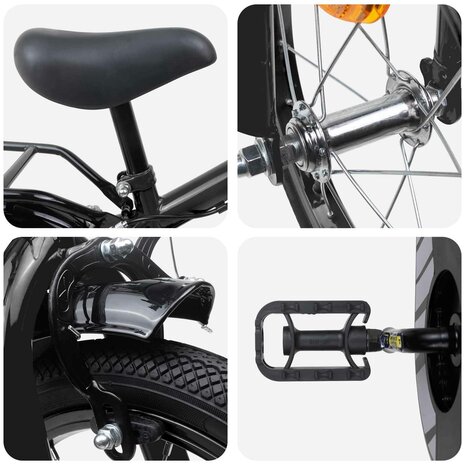 Kinderfiets 12 Inch voor 2-4 jaar oud Zwart 4