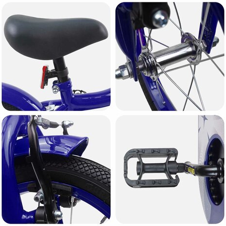 Kinderfiets 12 Inch voor 2-4 jaar oud Donkerblauw 4