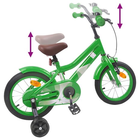 Kinderfiets 12 Inch voor 2-4 jaar oud Groen 7