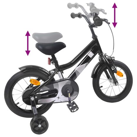 Kinderfiets 14 Inch voor 3-5 jaar oud Zwart 7