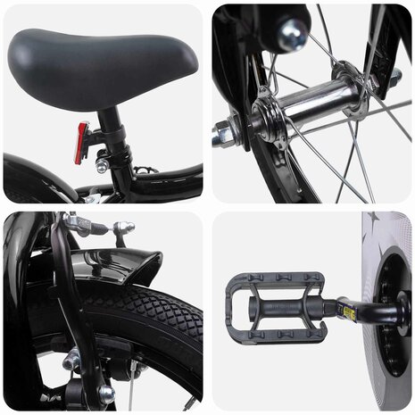 Kinderfiets 16 Inch voor 4-6 jaar oud Zwart 4