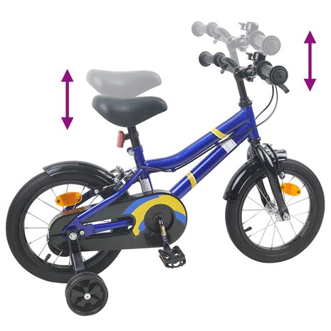 Kinderfiets 12 Inch voor 2-4 jaar oud Blauw en Zwart 7