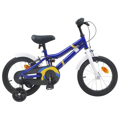 Kinderfiets 14 Inch voor 3-5 jaar oud Blauw Wit 1