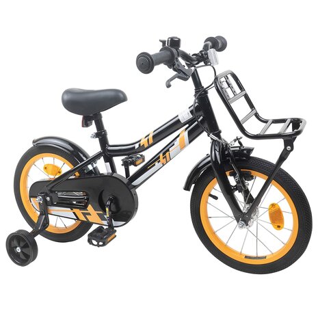 Kinderfiets 12 Inch voor 2-4 jaar oud Oranje Zwart 2