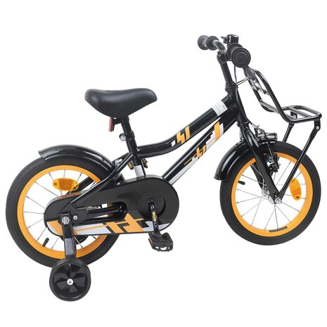 Kinderfiets 14 Inch voor 3-5 jaar oud Oranje en Zwart 3