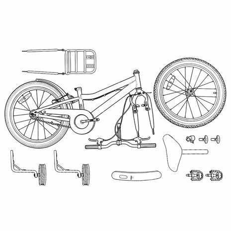 Kinderfiets 14 Inch voor 3-5 jaar oud Oranje en Zwart 8