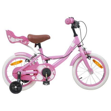Kinderfiets 14 Inch voor 3-5 jaar oud Lichtroze 1