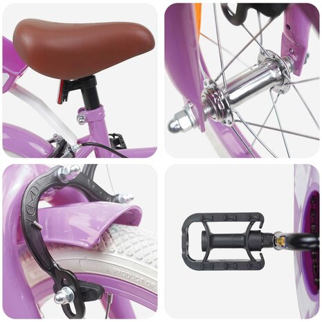 Kinderfiets 14 Inch voor 3-5 jaar oud Paars 4