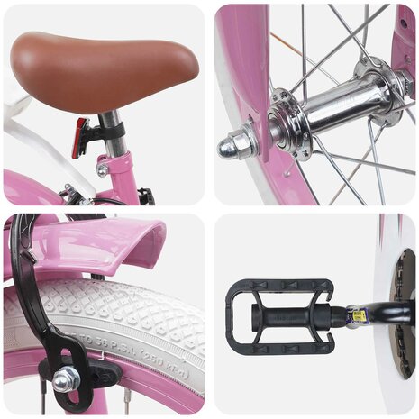Kinderfiets 12 Inch voor 2-4 jaar oud Lichtroze 4