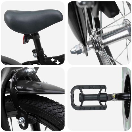 Kinderfiets 12 Inch voor 2-4 jaar oud Zwart 4