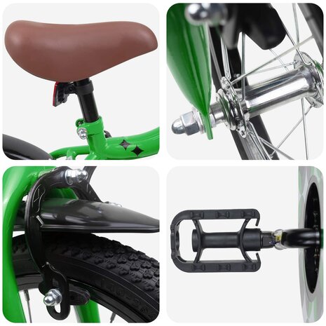 Kinderfiets 16 Inch voor 4-6 jaar oud Groen 4