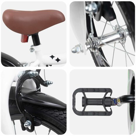 Kinderfiets 14 Inch voor 3-5 jaar oud Wit 4