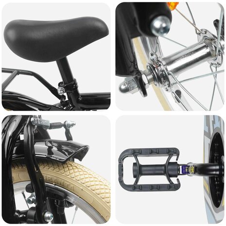 Kinderfiets 14 Inch voor 3-5 jaar oud Zwart 4