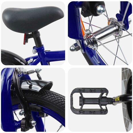 Kinderfiets 12 Inch voor 2-4 jaar oud Donkerblauw 4