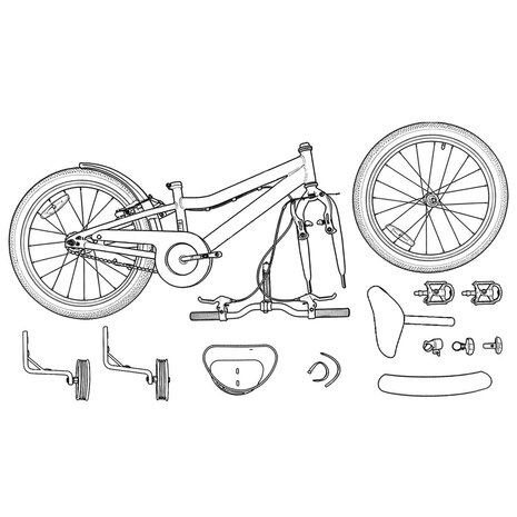 Kinderfiets 14 Inch voor 3-5 jaar oud Wit 8