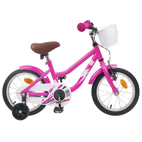 Kinderfiets 14 Inch voor 3-5 jaar oud Donkerroze 1