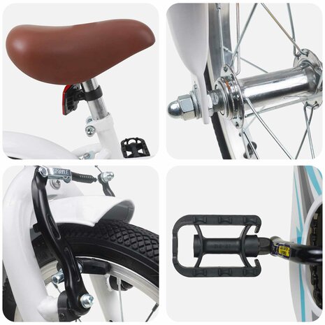 Kinderfiets 14 Inch voor 3-5 jaar oud Wit 4