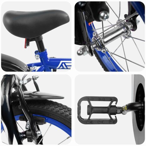 Kinderfiets 12 Inch voor 2-4 jaar oud Donkerblauw 4