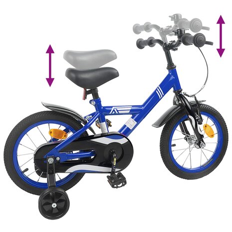 Kinderfiets 12 Inch voor 2-4 jaar oud Donkerblauw 7