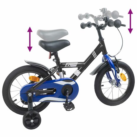 Kinderfiets 14 Inch voor 3-5 jaar oud Zwart 7
