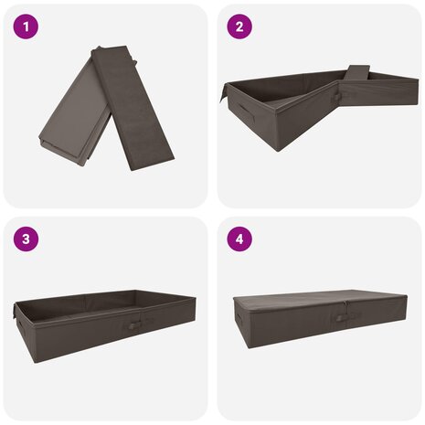 Opbergbox Grijs 90 x 48 x 15 cm Nonwoven stof 9