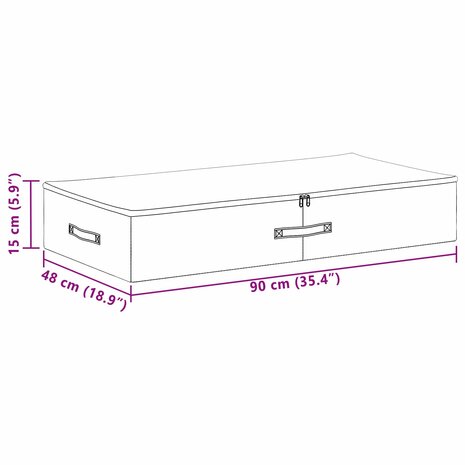Opbergbox Grijs 90 x 48 x 15 cm Nonwoven stof 11