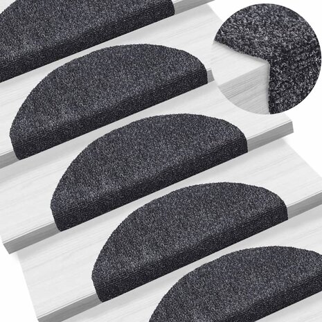 Trapmatten Zelfklevend 10 st 65x21x4 cm Donkergrijs Halfrond Groot 1