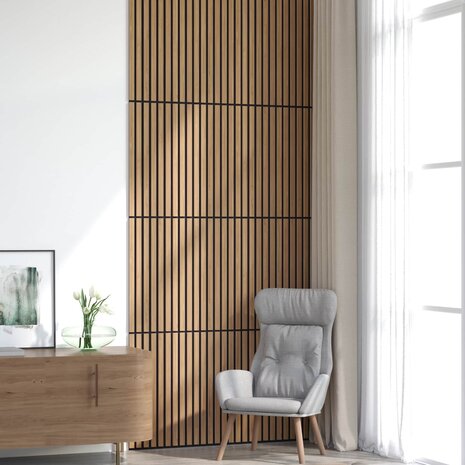 Wandpanelen 8 pcs Naturel 60,5 x 60 cm 1