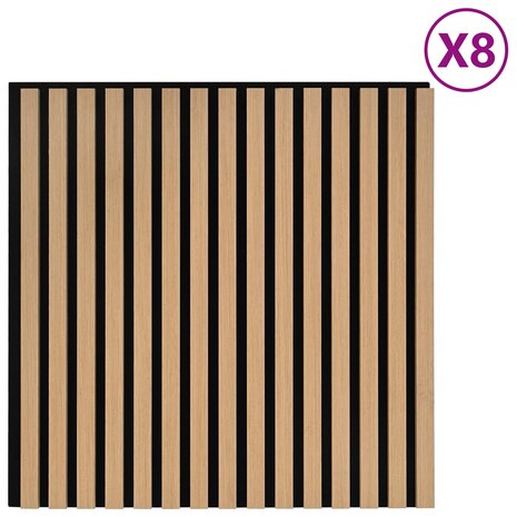 Wandpanelen 8 pcs Naturel 60,5 x 60 cm 3